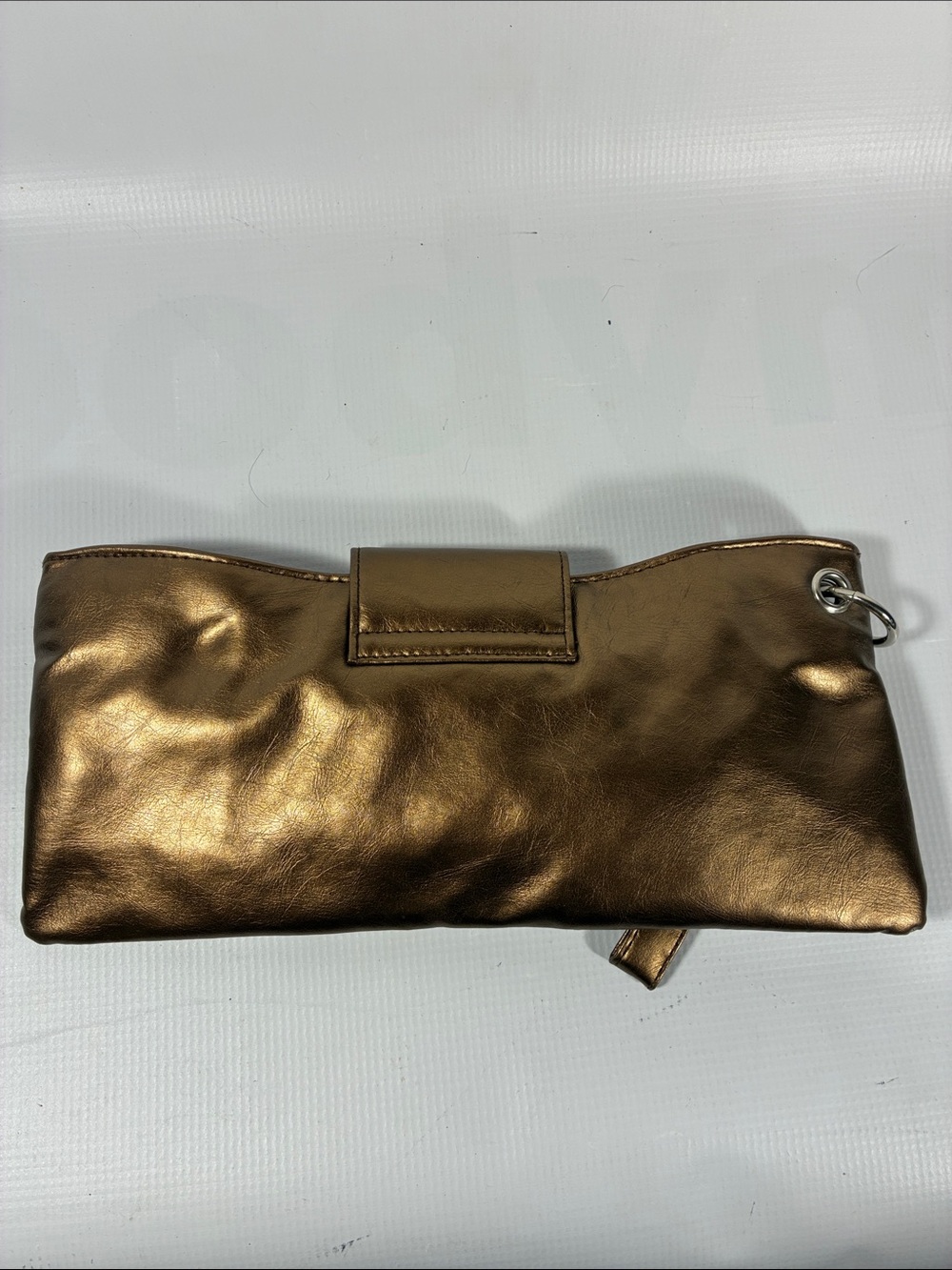 Metallic Bronze Wristlet Clutch - Women's Evening Bag - Picture 2 of 9